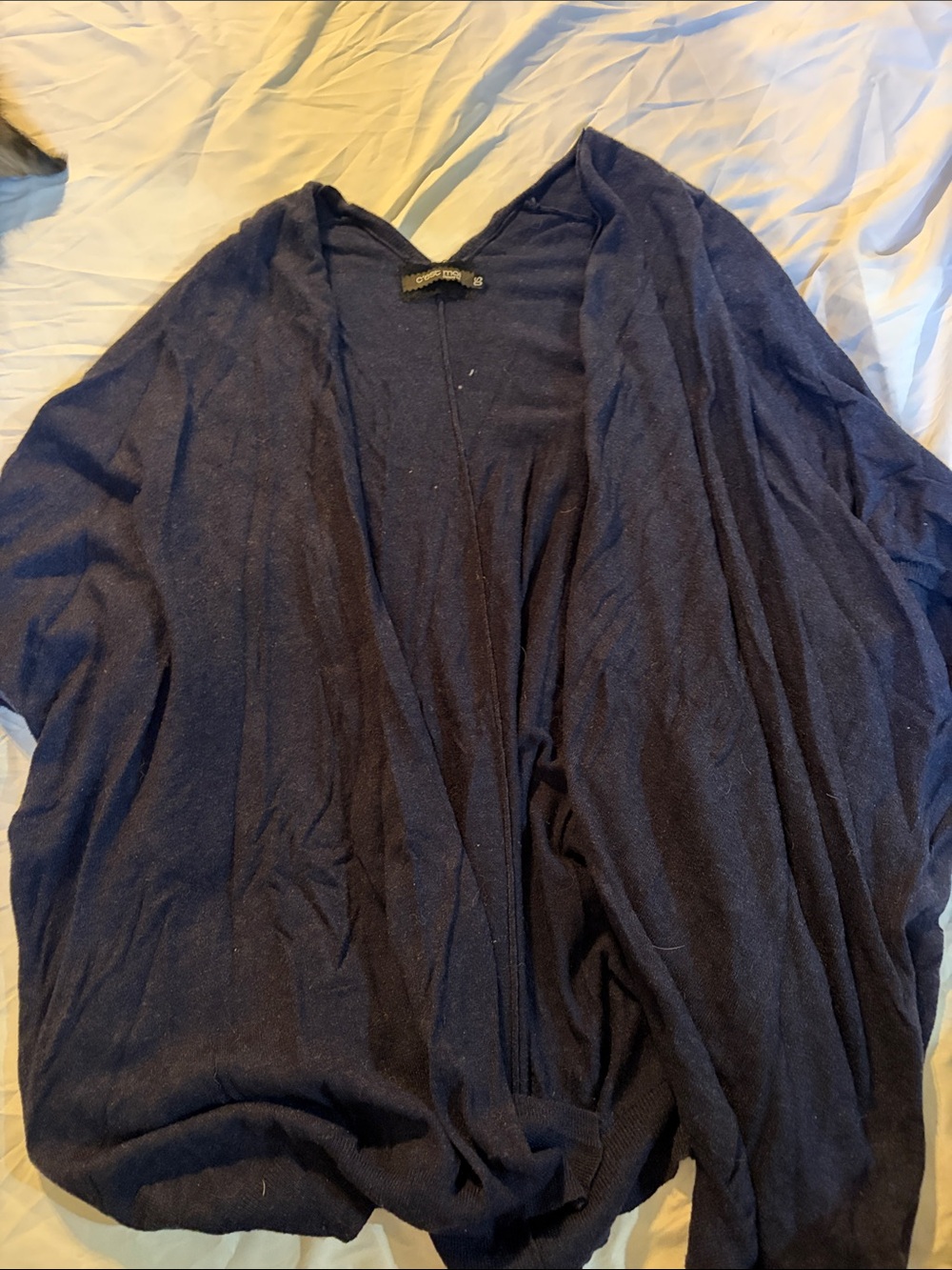 Relaxed Navy Open-Front Women's Cardigan